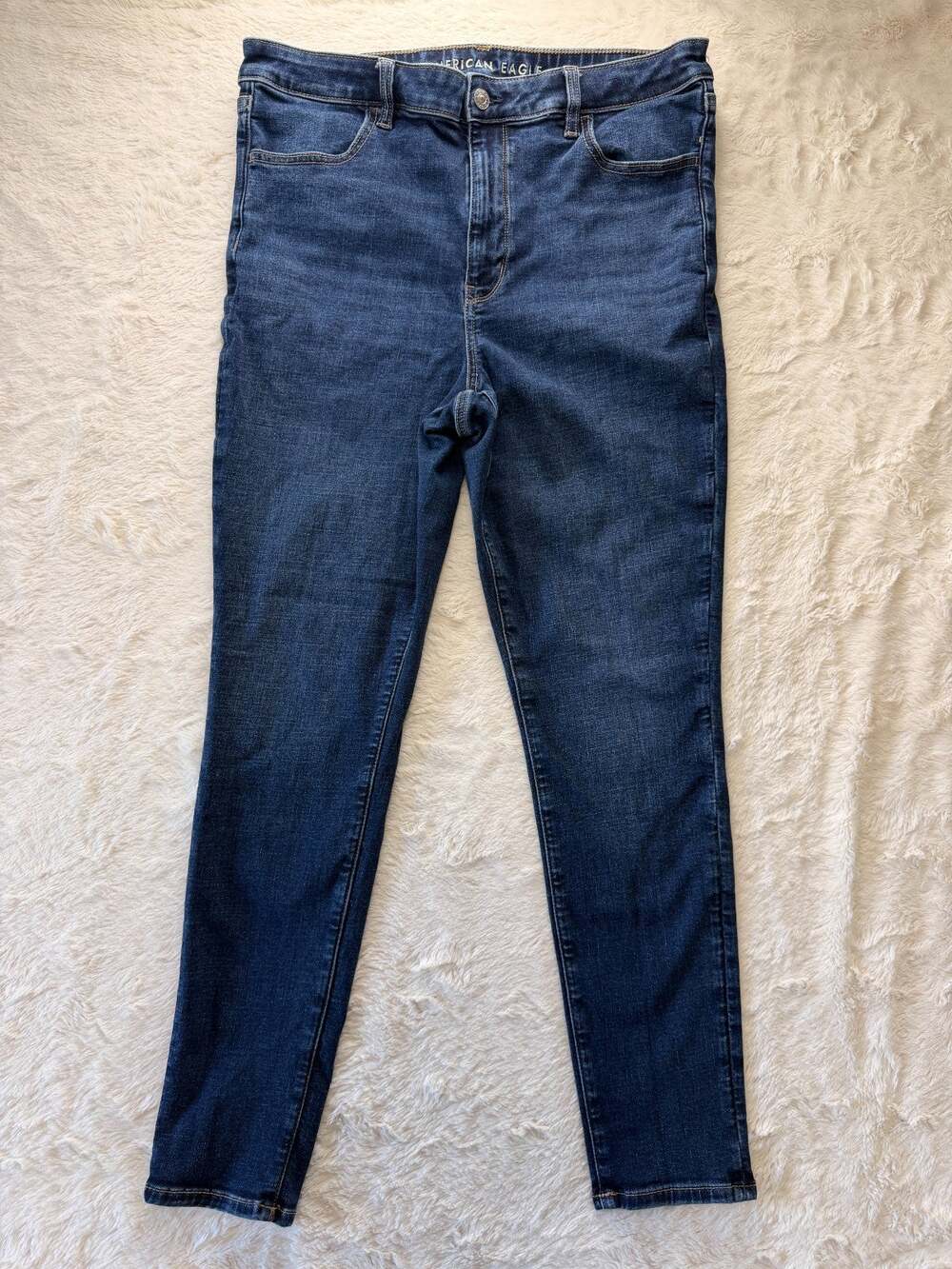 American Eagle Womens Super High Rise Jegging Size 14 Regular Dark Wash Stretch